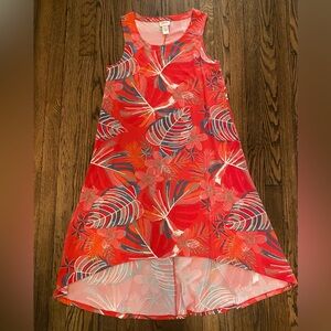 Tropical Red Sleeveless Dress